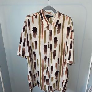 2X BAGAZIO abstract 90s "painting" casual button down